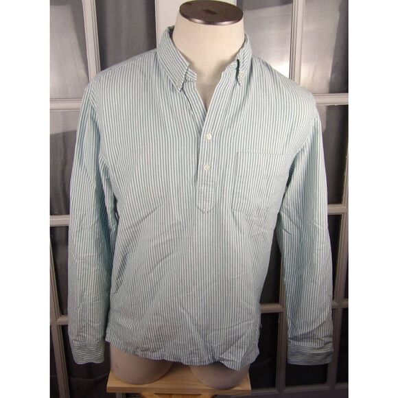 The‎ Nutter Mens Green White Striped Shirt Large - Picture 1 of 6